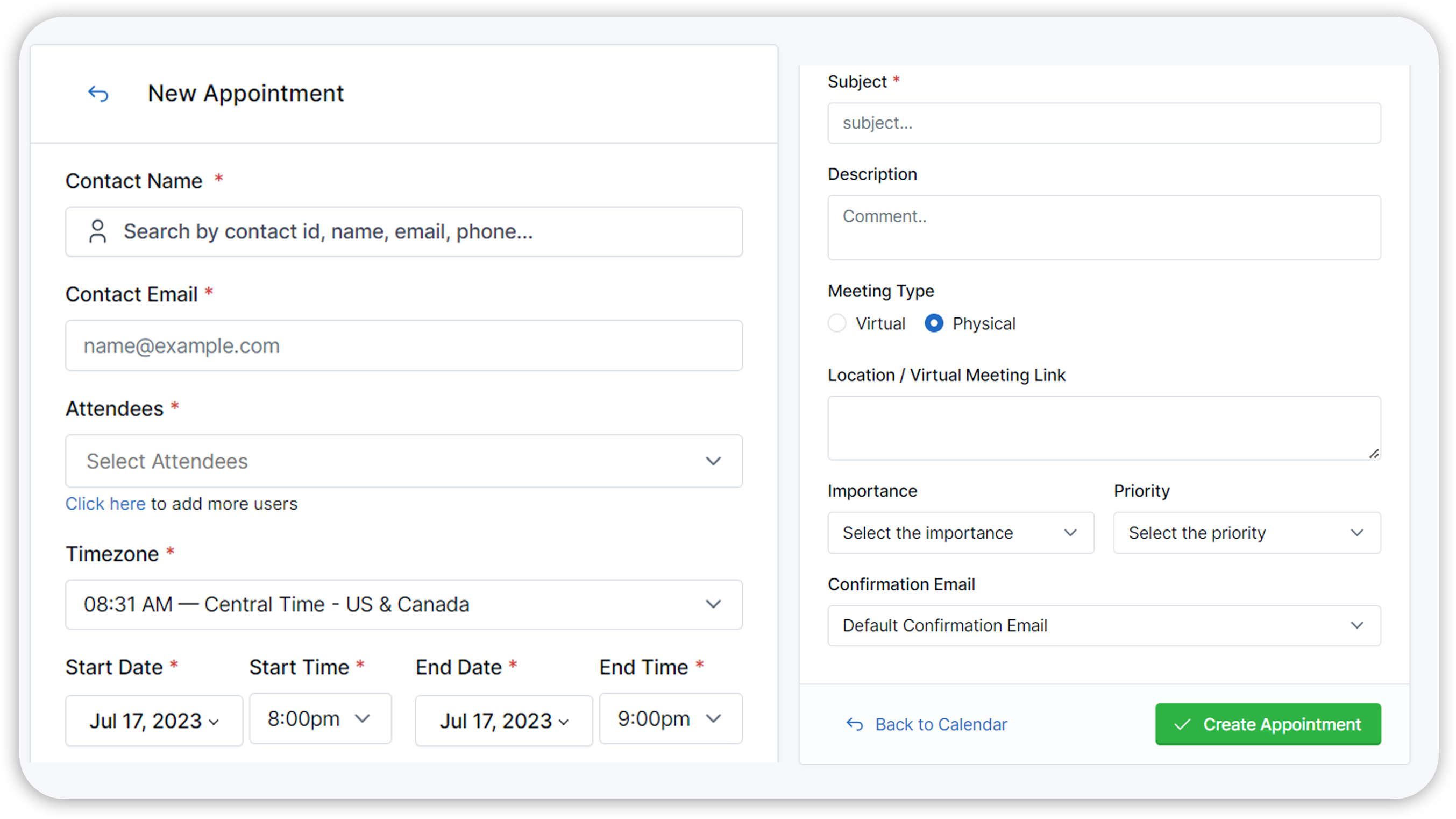 scheduling appointments