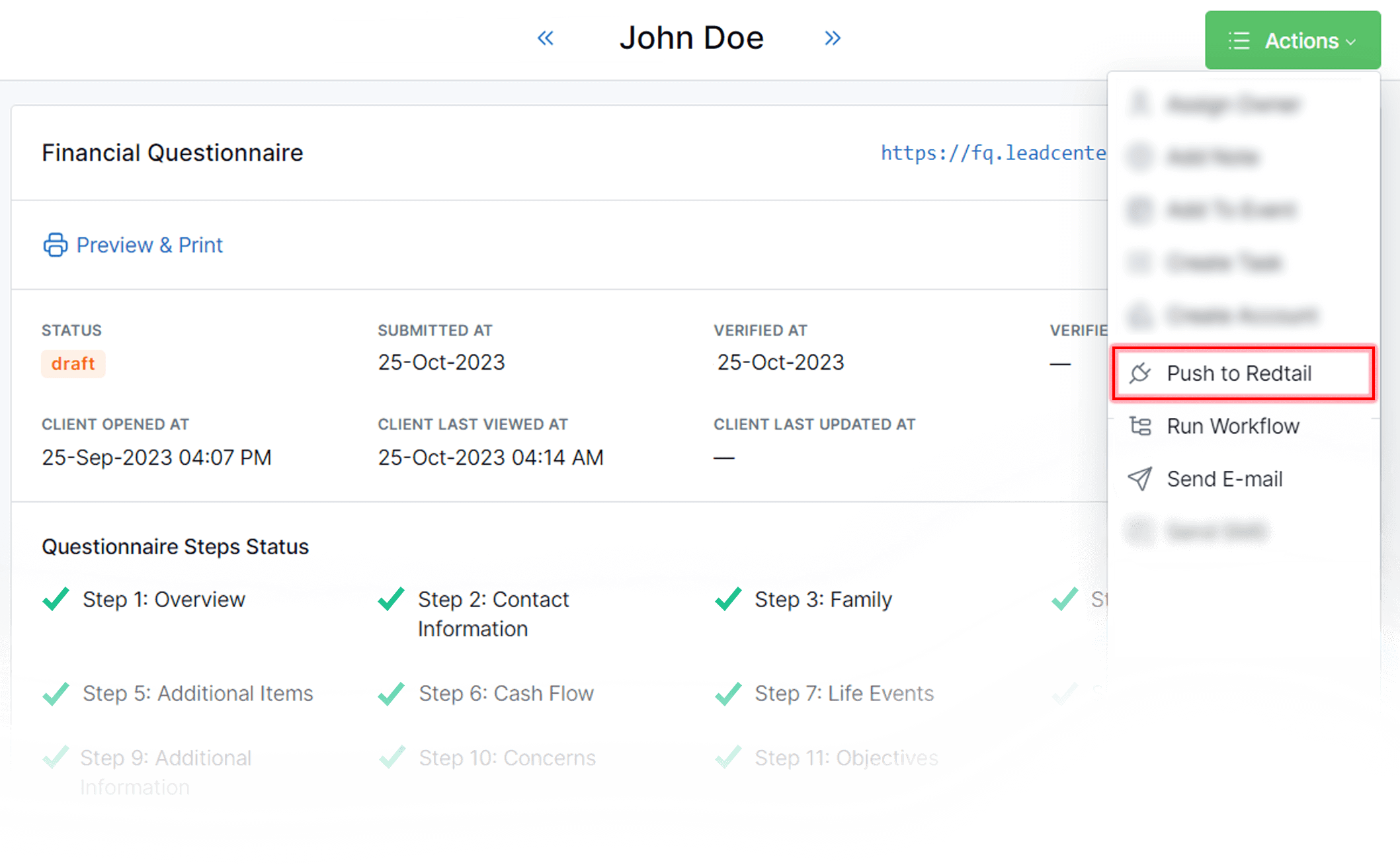 Questionnaire To Redtail